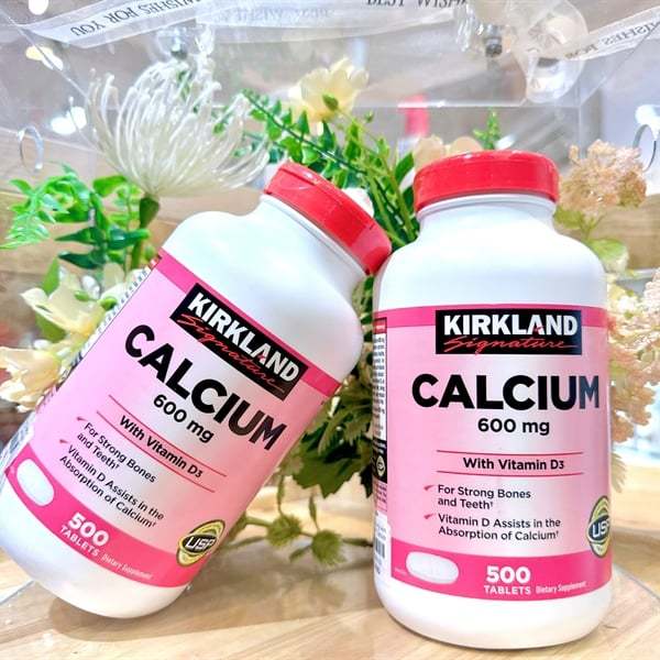 Viên uống Bổ Sung Calci Kirkland Calcium 600mg + D3 của Mỹ (500 viên)