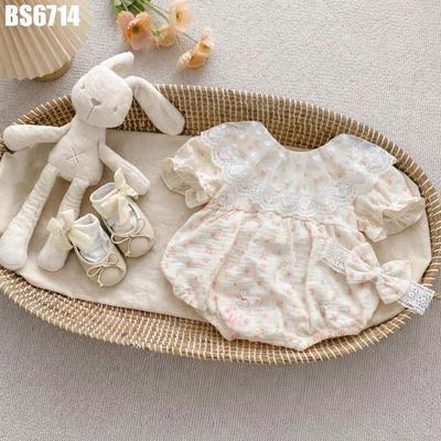 Set Body Chất Liệu Xô Họa Tiết Hoa Nhí Cho Bé Gái Sơ Sinh 1 2 Tuổi MINTSCLOSET - BS6714