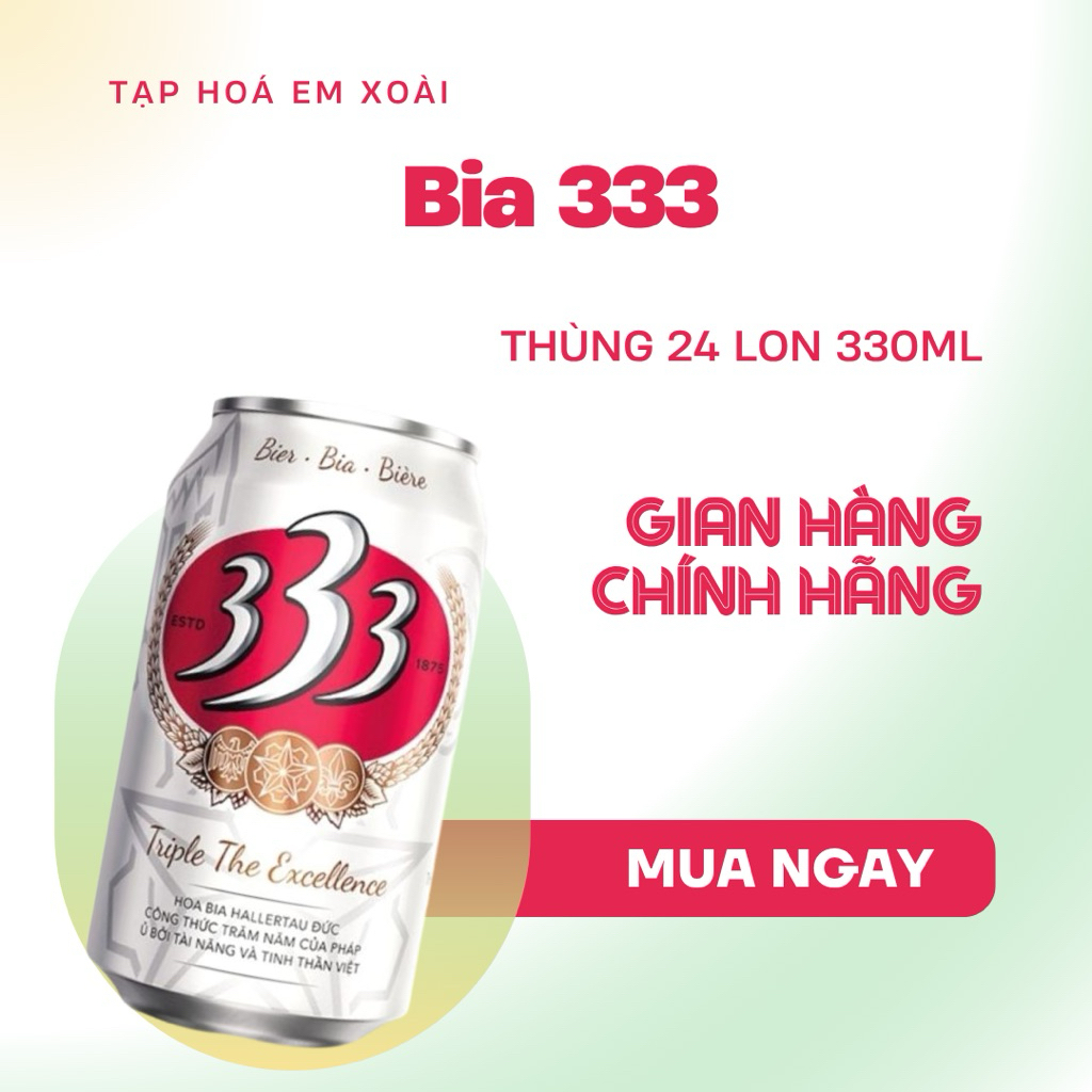 [ Bia ] Thùng 24 Lon Bia 333 330ml ( Bia Sabeco )