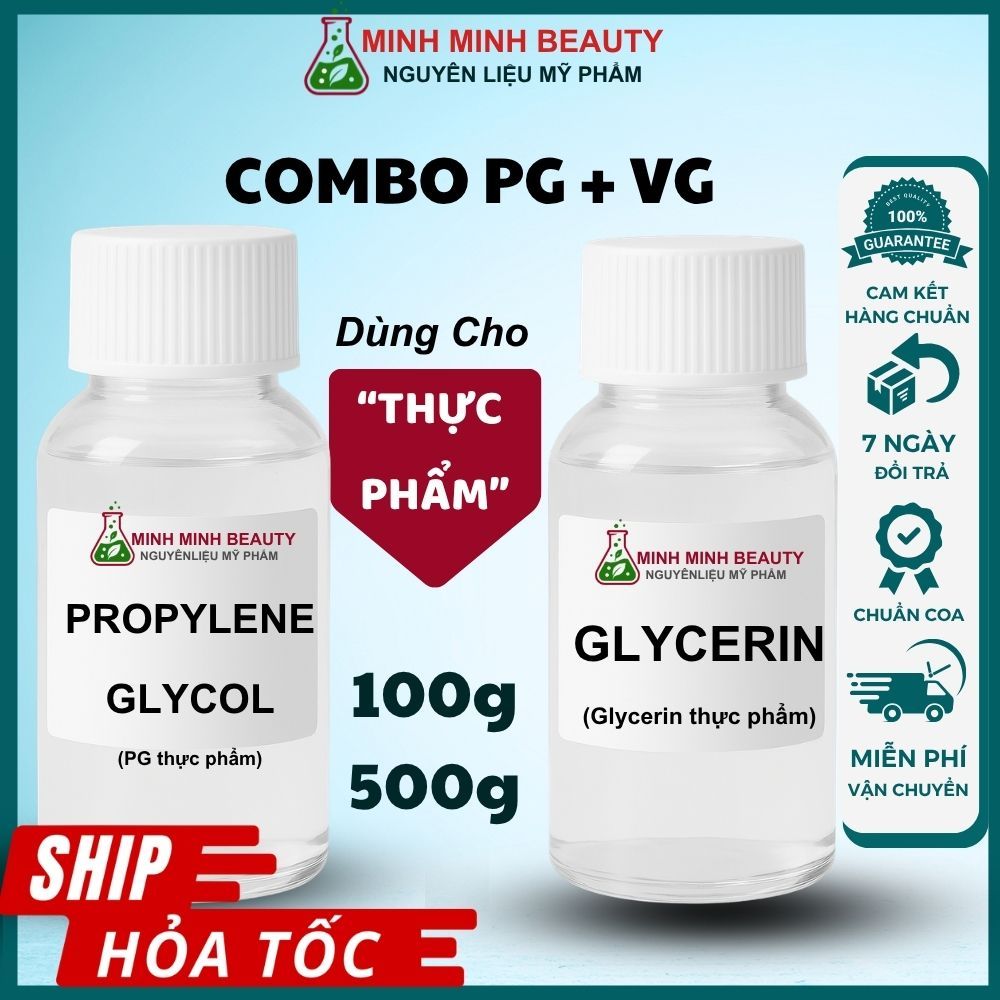 Combo (𝗣𝗚) 𝗣𝗿𝗼𝗽𝘆𝗹𝗲𝗻𝗲 𝗚𝗹𝘆𝗰𝗼l, (𝗩𝗚) 𝗚𝗹𝘆𝗰𝗲𝗿𝗶𝗻 dùng trong y tế, TLĐT, thực phẩm, dược phẩm, mỹ phẩm