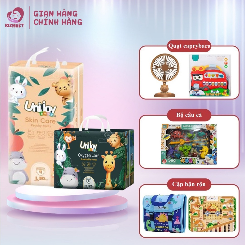 (Combo 2)Tã/bỉm quần dán Unijoy Oxygen Care/ Skin Care ngày - đêm mềm, mỏng, thấm hút, an toàn đủ si