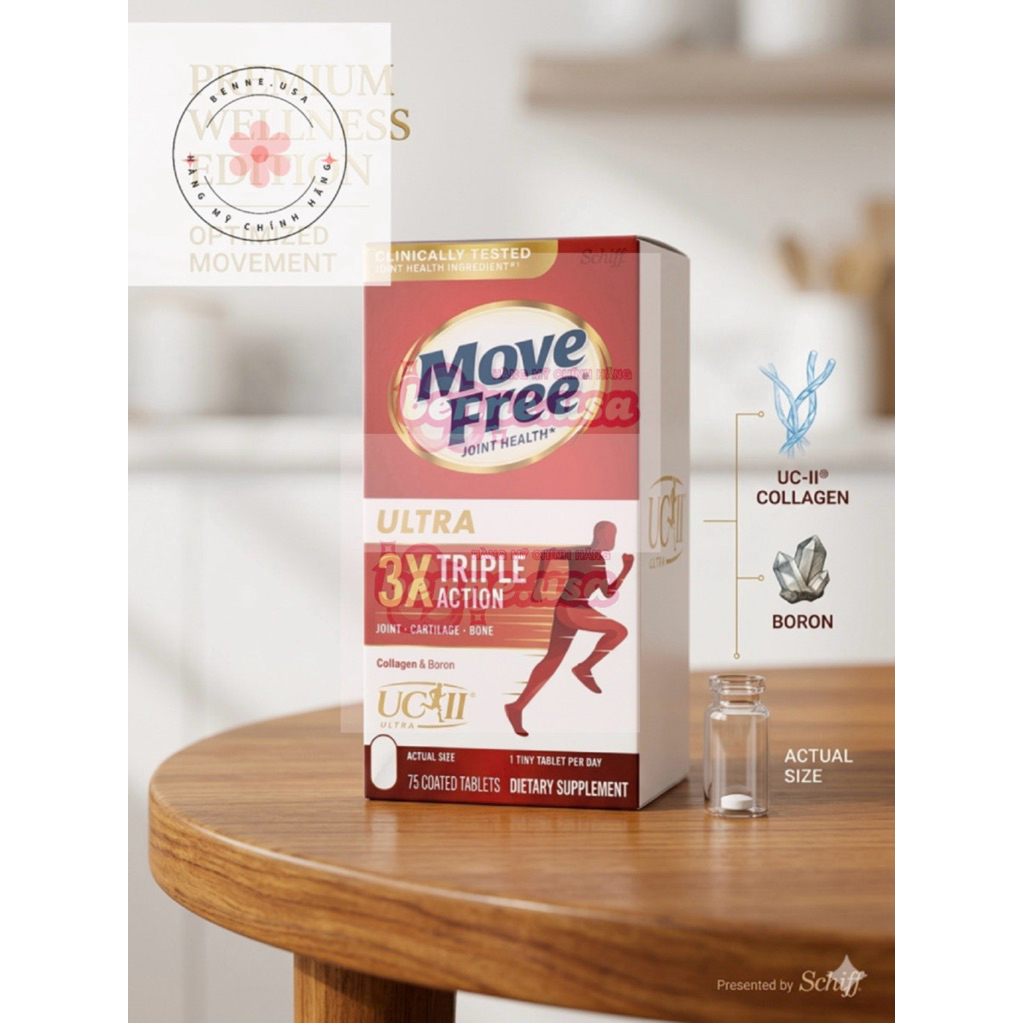 [🇺🇸 Hàng Mỹ, 7/28] Viên uống Schiff Move Free Ultra 3X Triple Action 75 viên