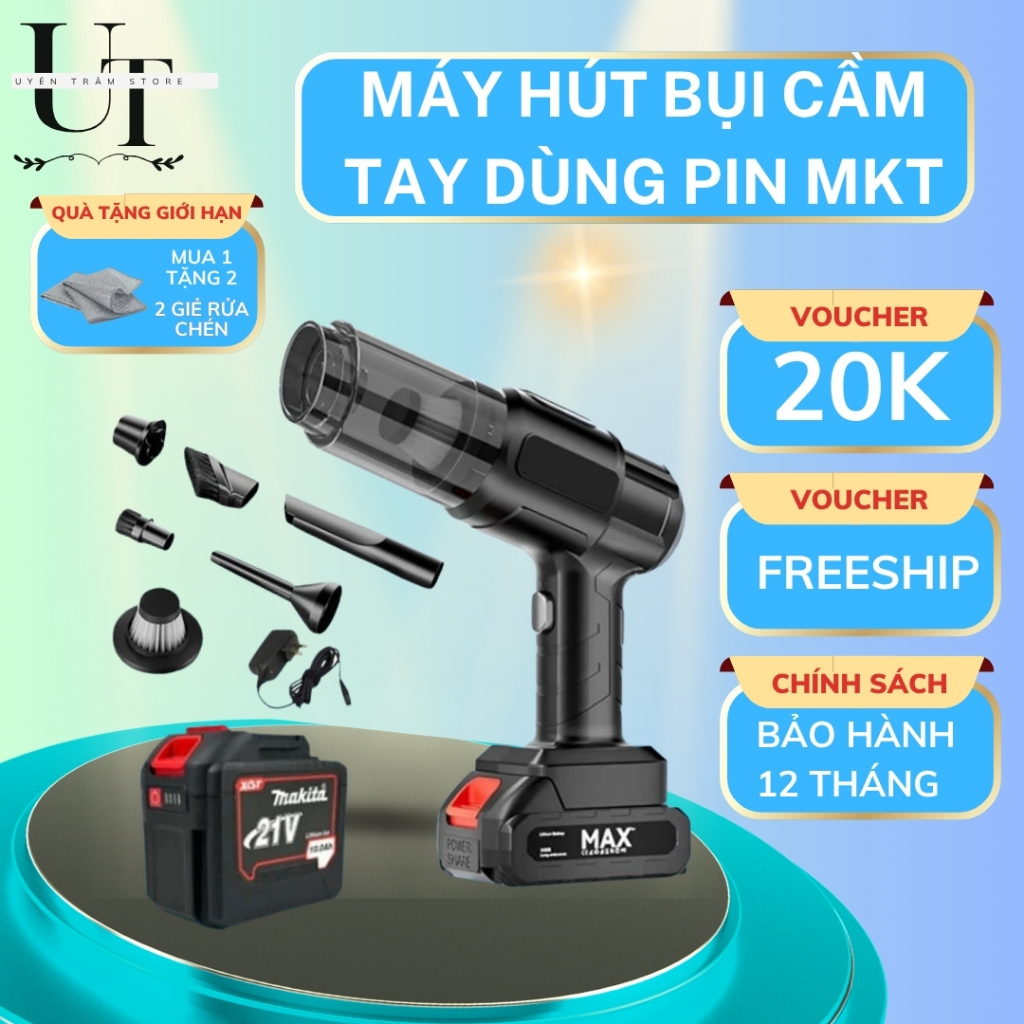 Máy Hút Bụi Cầm Tay Chạy Pin MaKiTa Công Suất Lớn, Máy Hút Bụi Chạy Pin Chân…