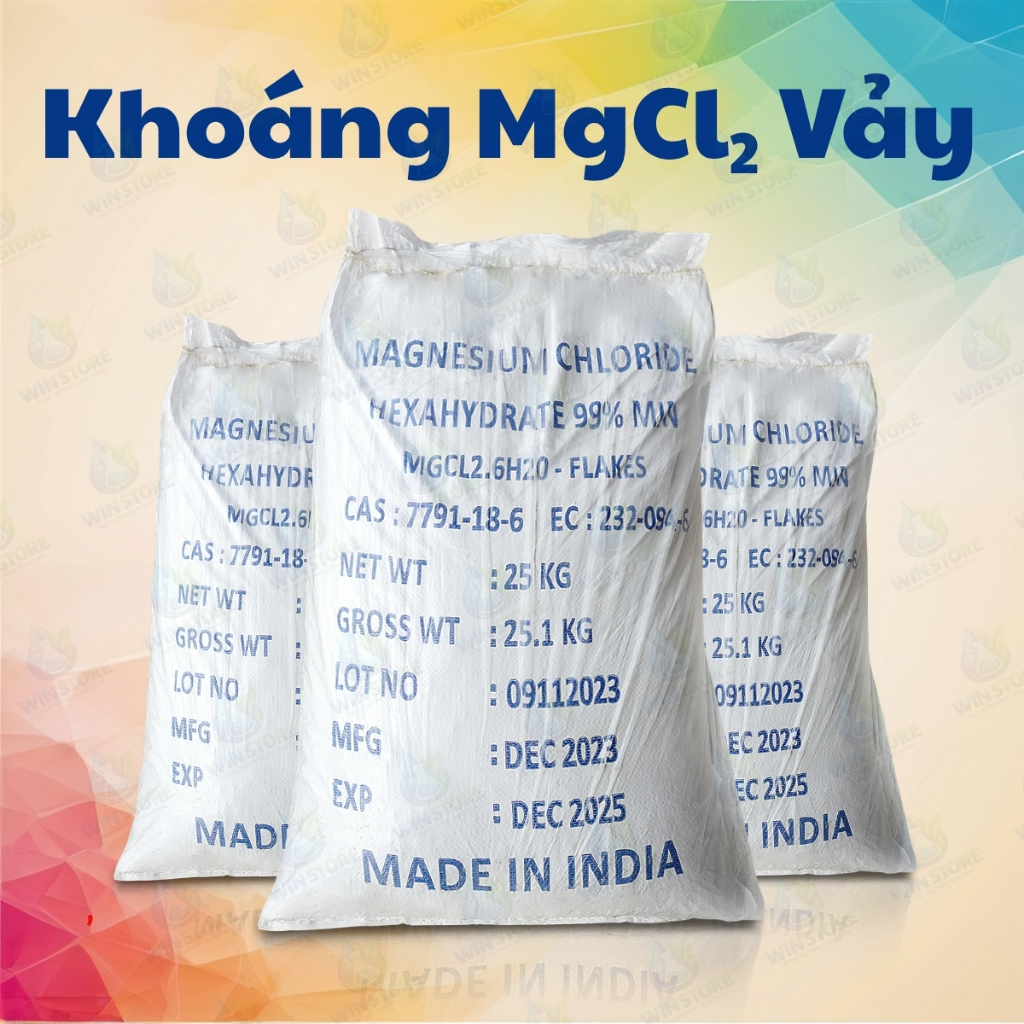Khoáng MgCl2 vảy - Magnesium Chloride - Magnesium Chloride Hexahydrate bổ sung Mg giúp tôm cua mau c