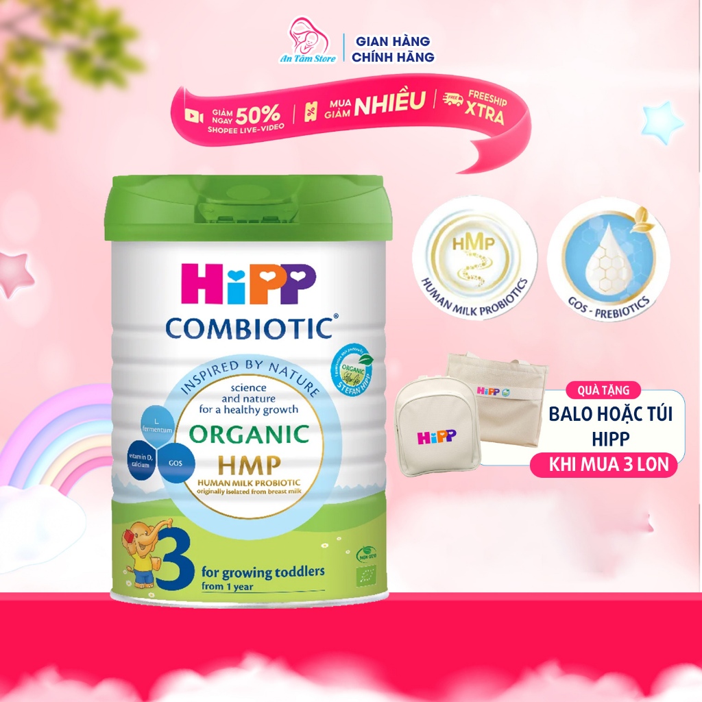 Sữa bột công thức HiPP 3 Organic Combiotic 800g - nhập khẩu Đức