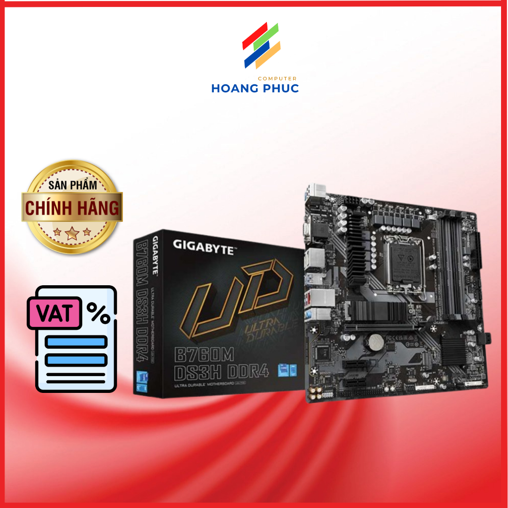 Mainboard Gigabyte B760M DS3H DDR4 - Hàng chính hãng bảo hành 3 năm