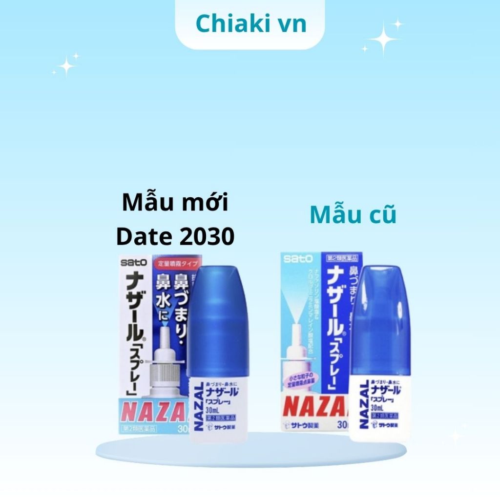 [Date 2030] Chai Xịt mũi, giảm ngạt mũi  Nazal Sato 30ml nội địa Nhật Bản chuẩn nội địa