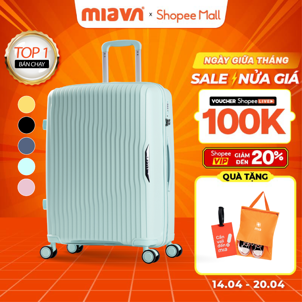 [BEST SELLER] Vali Kéo MIAvn Larita ROTA - Size 20/24/28, Nhựa PP Dẻo Siêu Bền, Hạn Chế Bể Vỡ, Khoá TSA, Bảo Hành TĐ