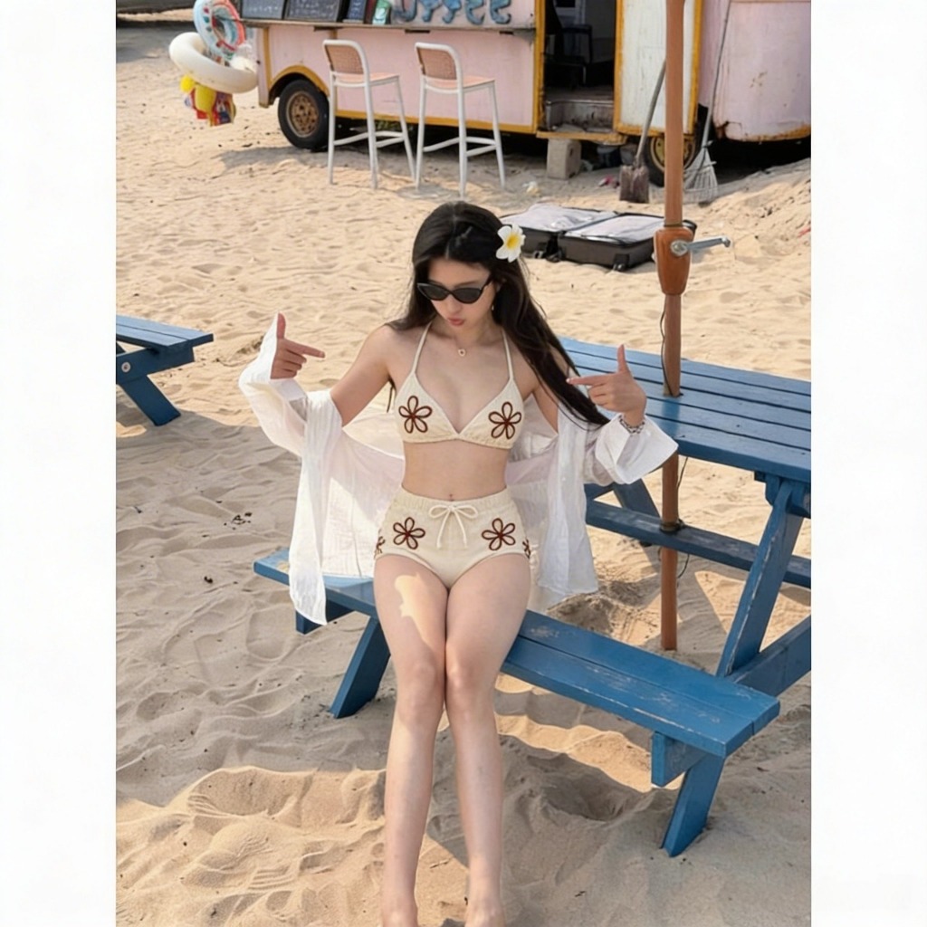 Set bikini len đi biển, quần đùi áo buộc dây nữ tính, quần mặc tại nhà mẫu hè 2026, giá rẻ tại xưởng | BigBuy360 - bigbuy360.vn
