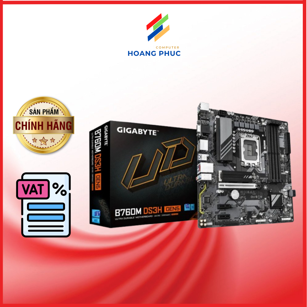 Mainboard Gigabyte B760M DS3H GEN5 - Hàng chính hãng bảo hành 3 năm