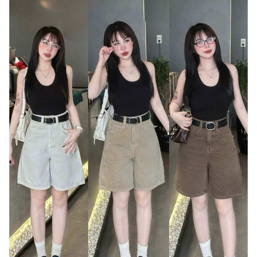 HAP(S-2XL)Quần ngố trơn full màu chất jeans mềm P52-59