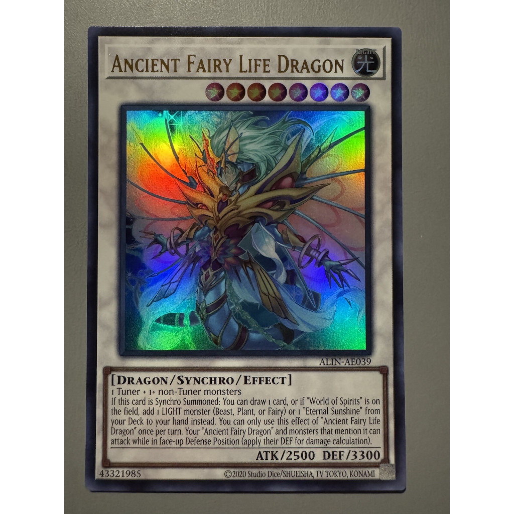 ultra super rare ae Lá bài thẻ Yugioh Ancient Fairy Life Dragon - Tặng bọc bài nhựa syn