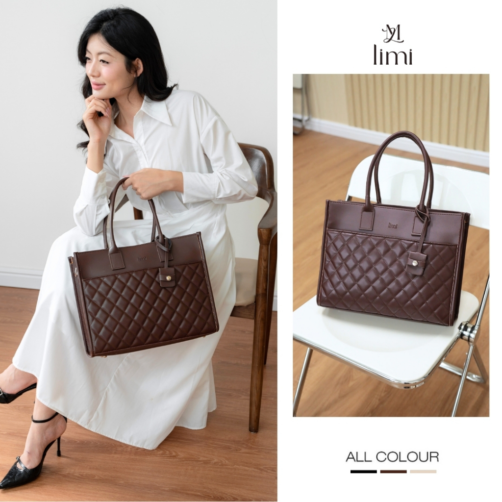 Túi Tote Da Nữ LIMI (5 màu) Ngăn Laptop Riêng Công Sở Đựng Laptop 15 inch, A4 Đi Làm Đi Học (LILY)