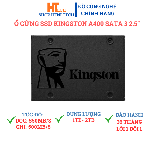 Ổ cứng SSD Kingston A400 2,5" 480GB, 960TB chuẩn SATA3 Tốc độ đọc ghi 550Mb/s ổ mới 100%