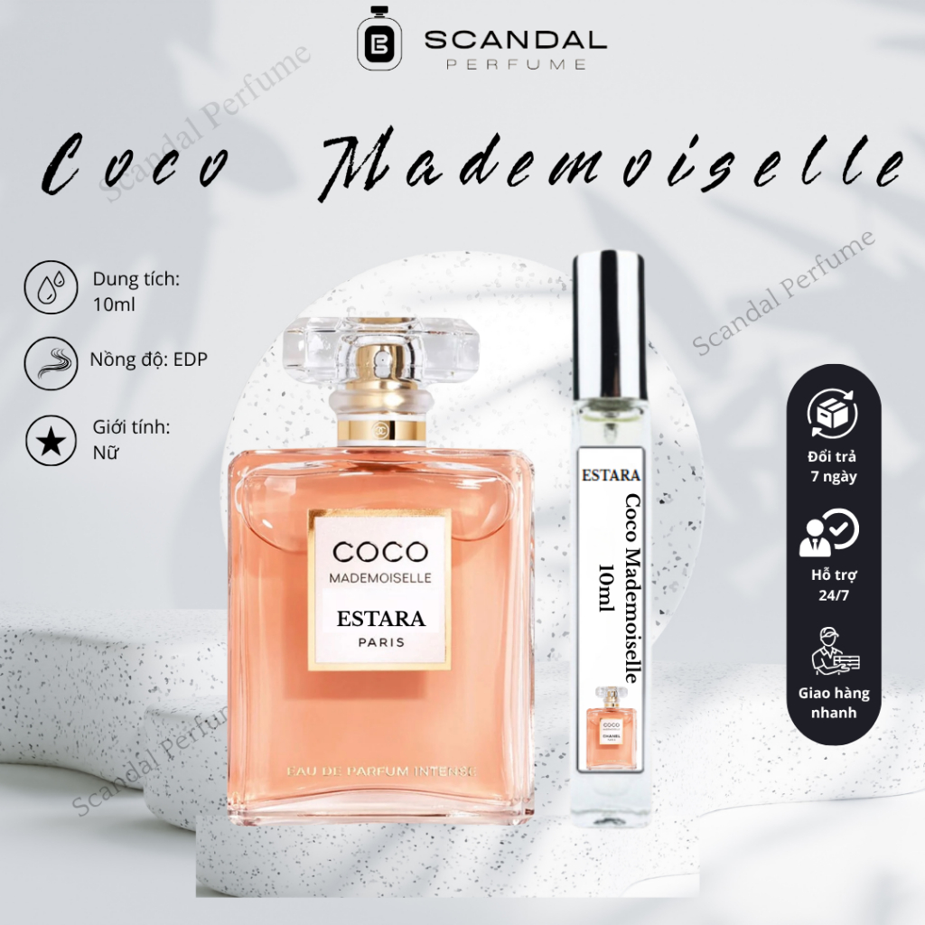 Nước Hoa Nữ Coco Mademoiselle 10ml thơm lâu hương ngọt dịu nhẹ nhàng ESTARA