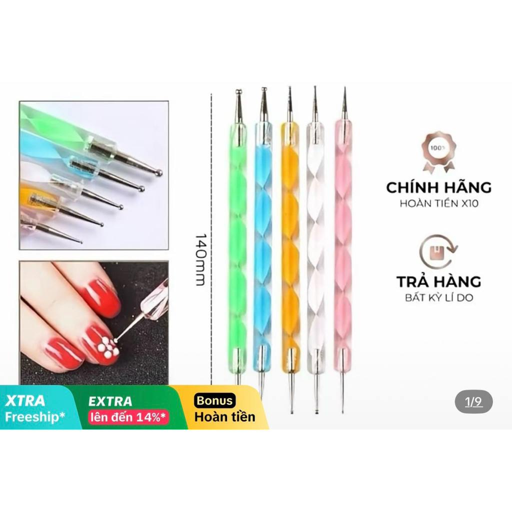 bộ 5 cọ chấm bi