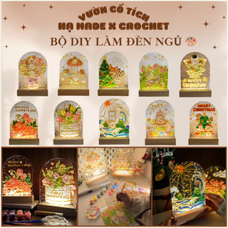 Bộ DIY Đèn Ngủ - Set Tự Làm Handmade Tô Màu Đầy Đủ Nguyên Liệu, Quà Tặng Decor Ý Nghĩa Người Thân Yêu