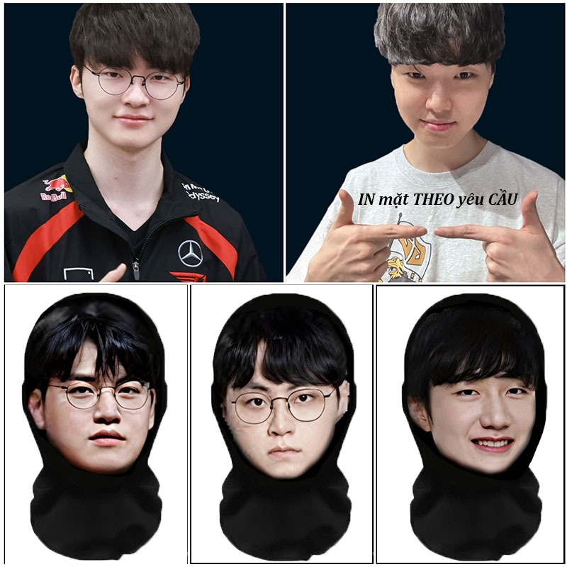🔥(HN - HỎA TỐC) Mũ trùm đầu tuyển thủ LOL faker, mặt nạ faker, zues, gumayusi, keria, chovy mặt nạ i