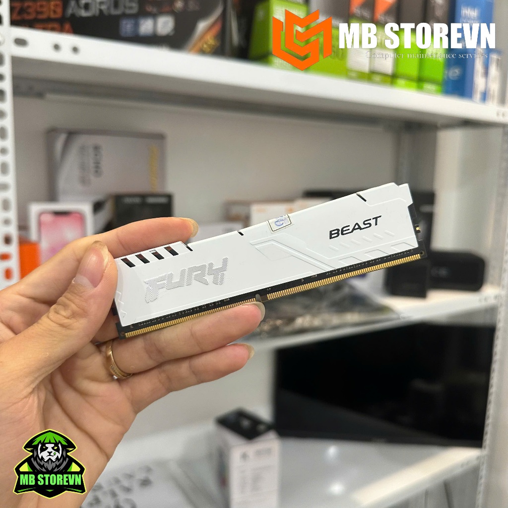 RAM KINGSTON 16GB 3200 DDR4 TRẮNG FURY BEAST - CŨ - BH 3 THÁNG