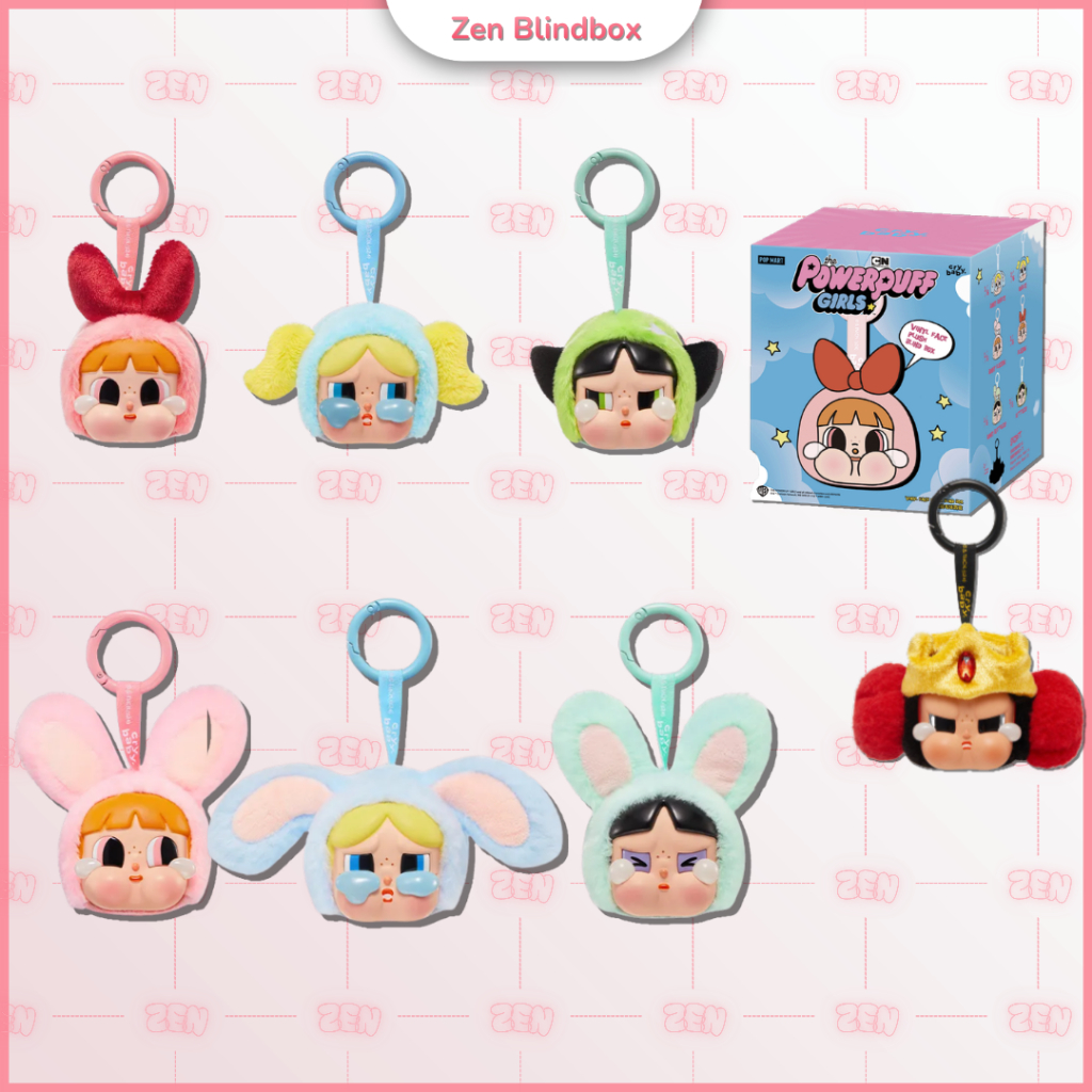 [HỎA TỐC 24H-CHÍNH HÃNG] Blindbox Crybaby Powerpuff Girls Móc Khóa Gấu Bông Crybaby PPG