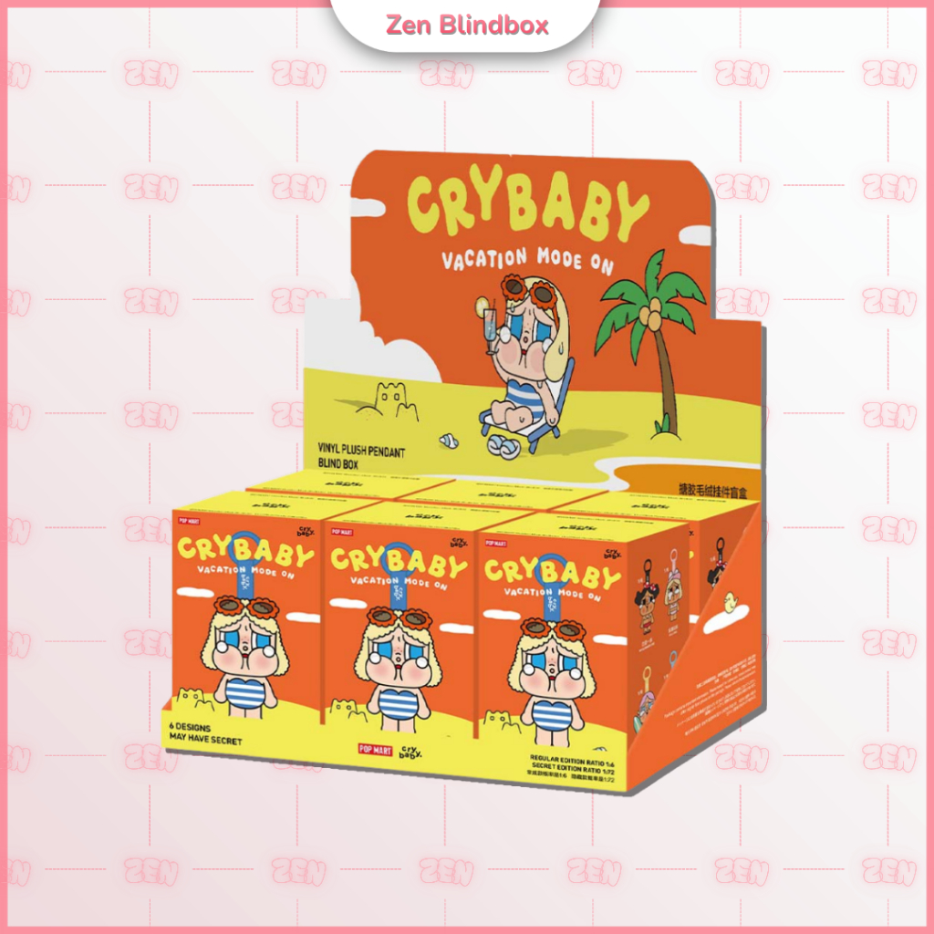 [CHÍNH HÃNG] Full Set Crybaby Vacation Mode On Móc Khóa Gấu Bông Crybaby Bãi Biển