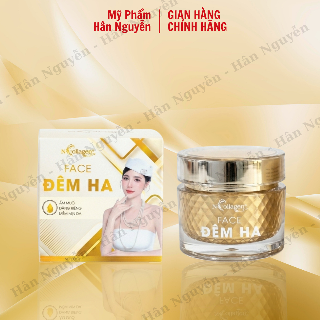 Kem Face Đêm HA Ẩm Da NCollagen Hân Nguyễn 18g - Cấp Ẩm Dưỡng Sáng Da Ban Đêm Cho Da Khô Xỉn Màu