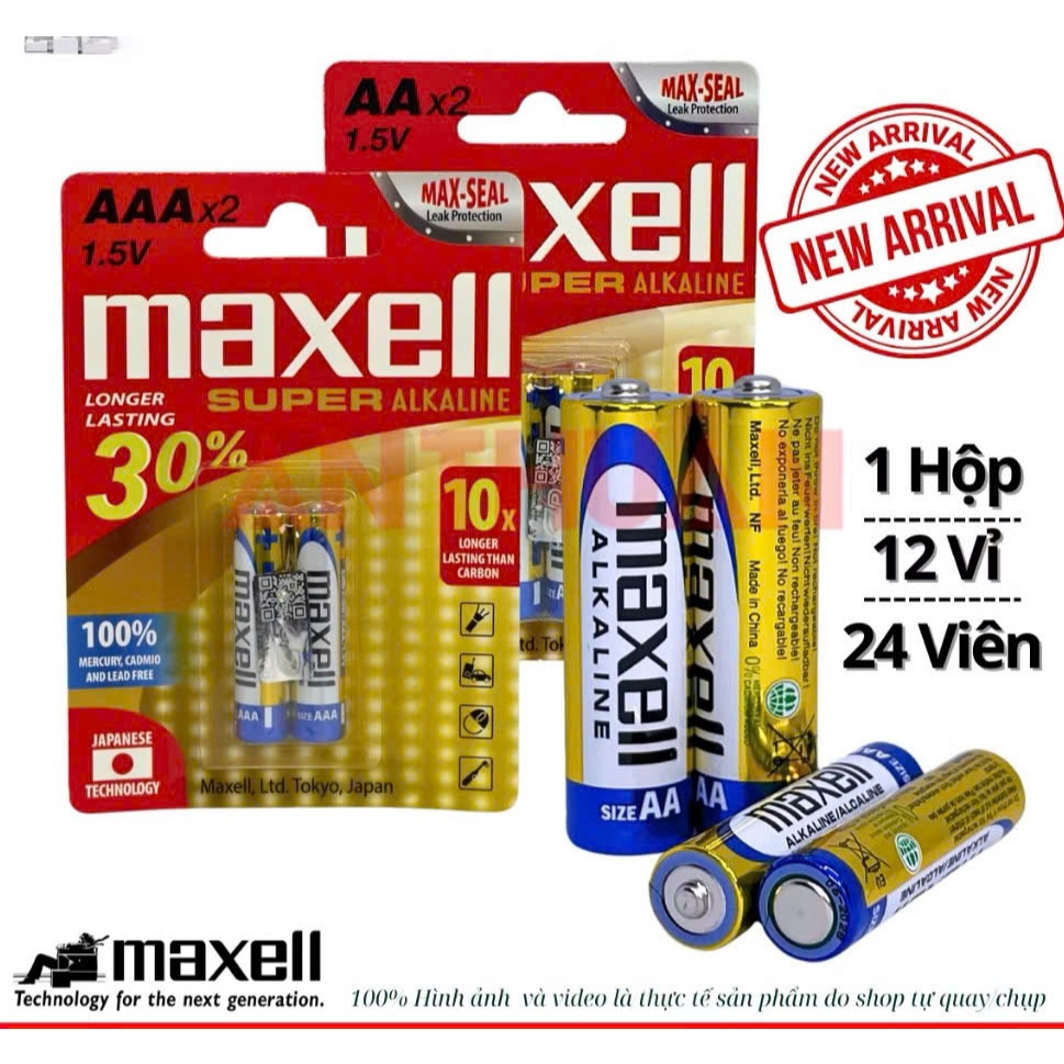 Pin Maxell Alkaline 1.5V AA (LR6) và AAA (LR03) chất lượng cao - PinPro phạm vi lâu dài.( Phananh  B
