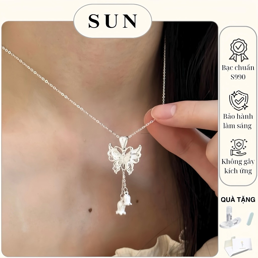 Dây Chuyền Hồ Điệp Ngân Hoa Bạc S990 - SUN