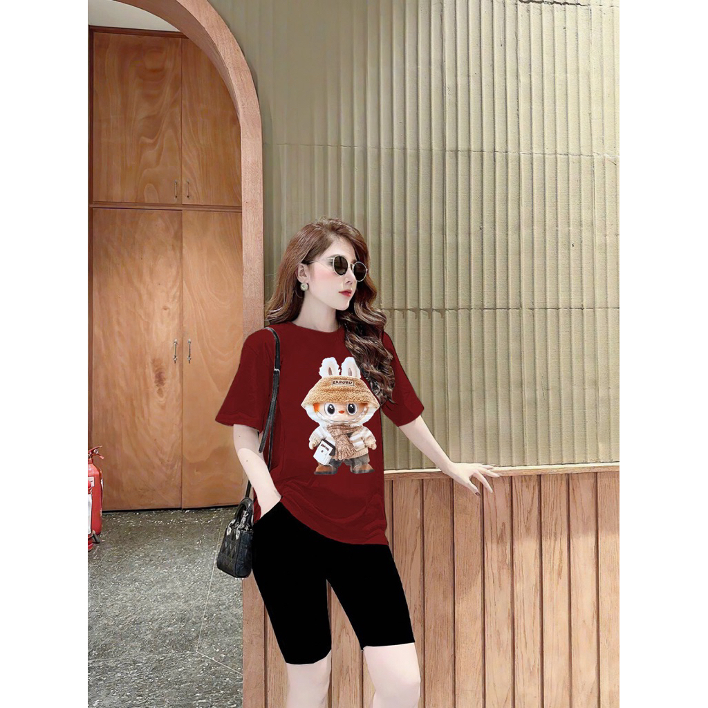 Set quần lửng áo form vừa inpeth Labubu cotton cao cấp L33