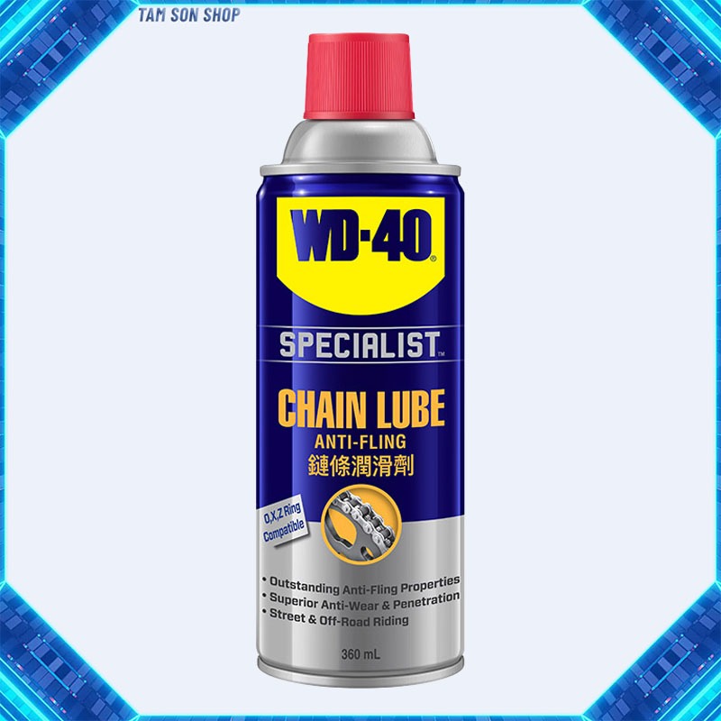 Chai xịt dưỡng sên WD-40 Chain Lube - Bôi trơn bảo dưỡng xích xe máy, xe mô tô