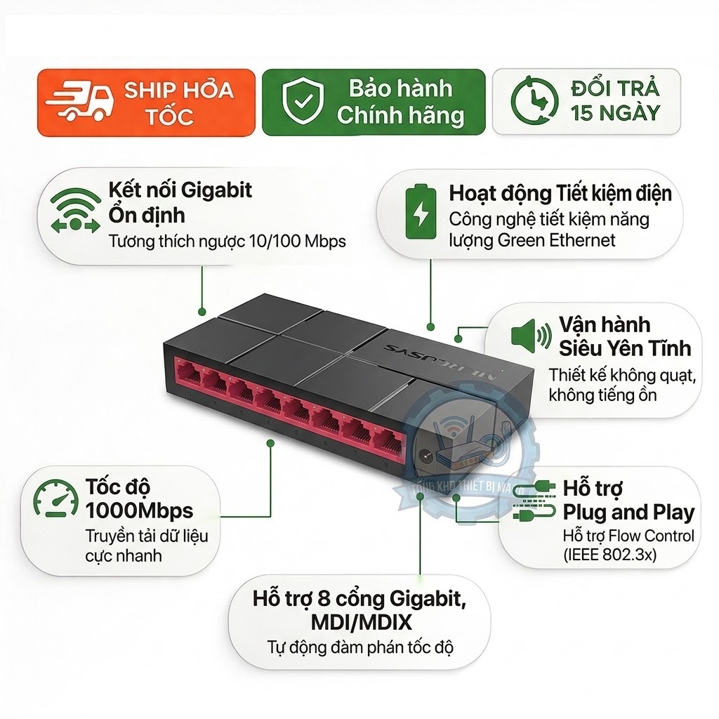 Mecusys MS108G Chính Hãng Tốc Độ Cao Ổn Định – Giải Pháp Mạng Hiệu Quả Giá Tốt