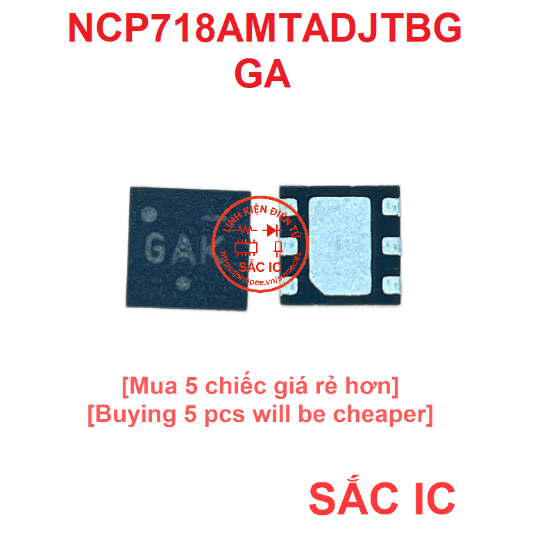 [N74] NCP718 NCP718AMTADJTBG 718 GA GAC GAE ic nguồn trên bo mạch - Mới nguyên bản - Original NEW