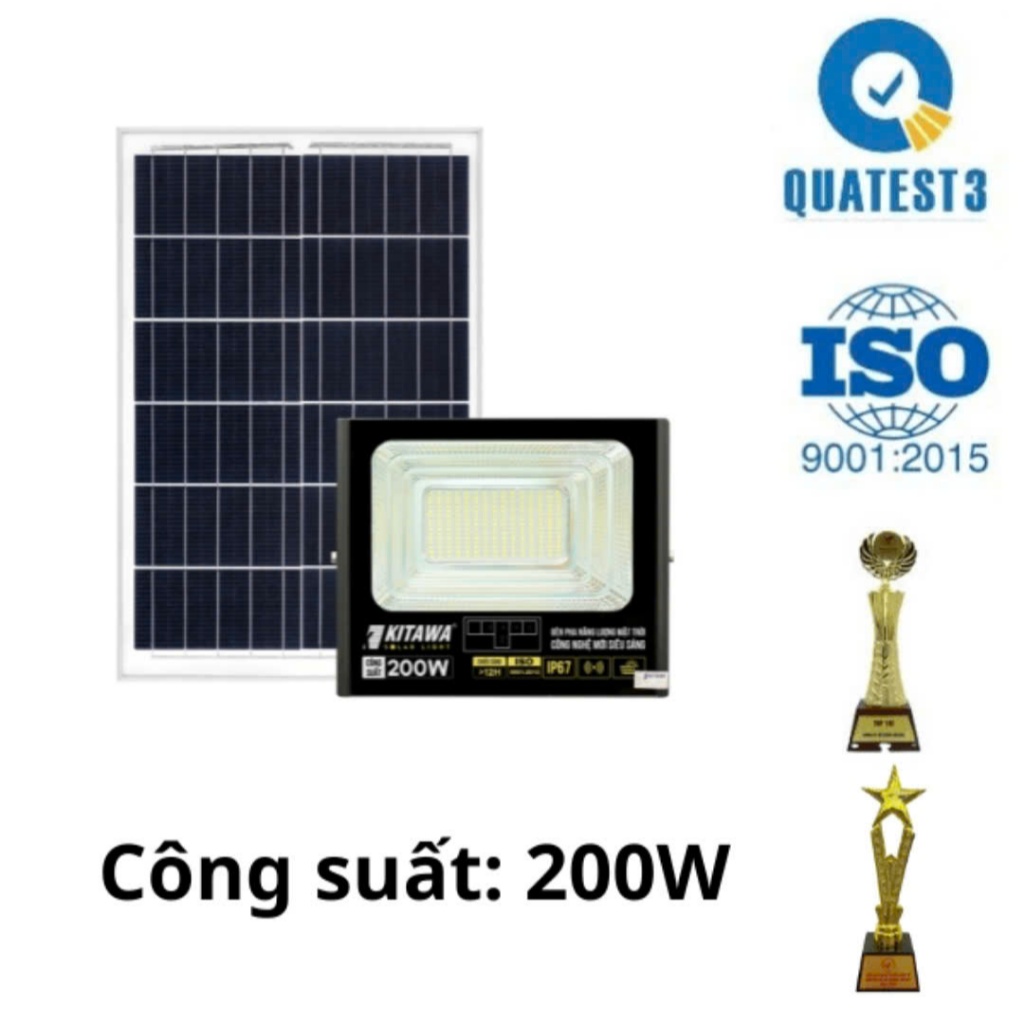 Đèn Pha Năng Lượng Mặt Trời Kitawa 200w Ip67 DP1200