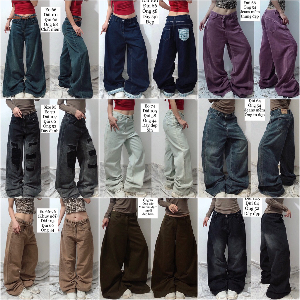 🍬Quần JEANS suông nam nữ, quần bò suông, quần KAKI suông 2hand [Chọn mẫu]