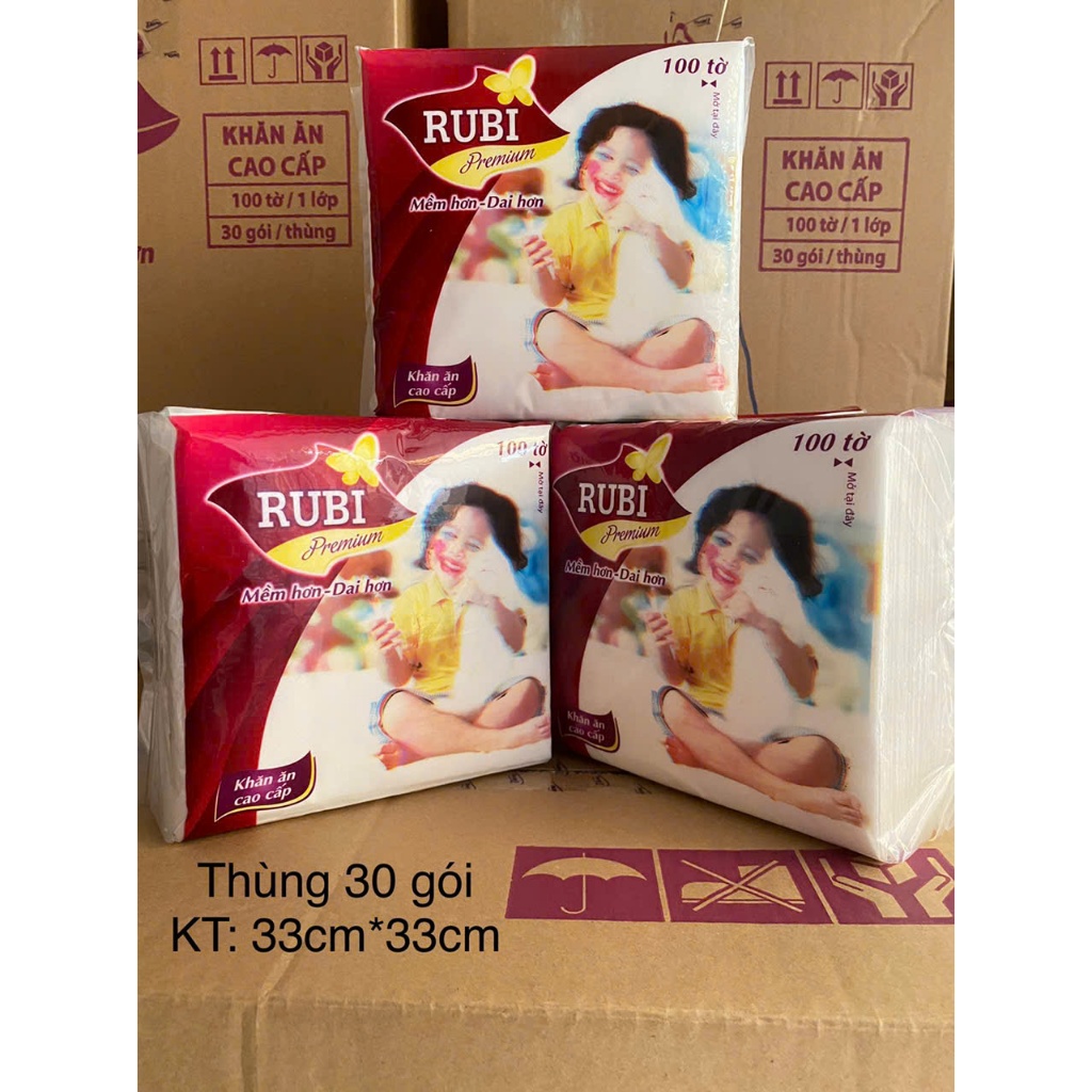 COMBO 10 BỊCH GIẤY VUỔNG RUBY KHỔ LỚN 33*33CM HÀNG ĐẸP ( 85-95 TỜ )