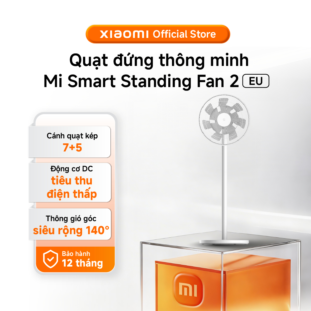 Xiaomi Quạt đứng thông minh Mi Smart Standing Fan 2 EU | Cánh quạt kép | Thông gió góc rộng 140° - B