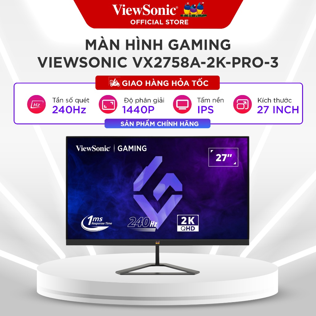 Màn Hình Gaming ViewSonic VX2758A-2K-PRO-3 (27 inch - IPS - 2K - 1ms - 240Hz) - Bảo Hành Chính Hãng 