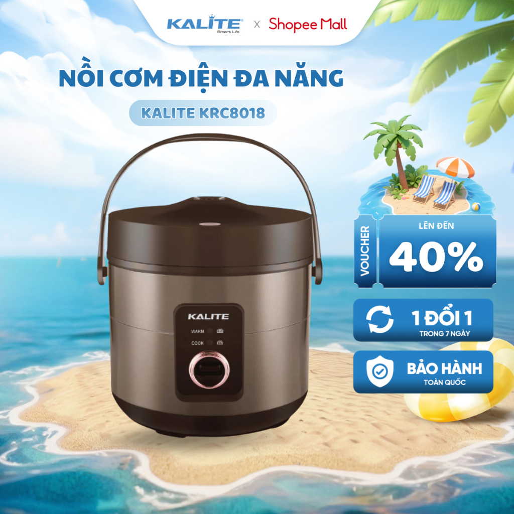 Nồi Cơm Điện KALITE KRC8018 Lòng Nồi Dạng Niêu 5 Lớp - Dung Tích 1.8L - Công Nghệ Lòng Nồi Cong 3D