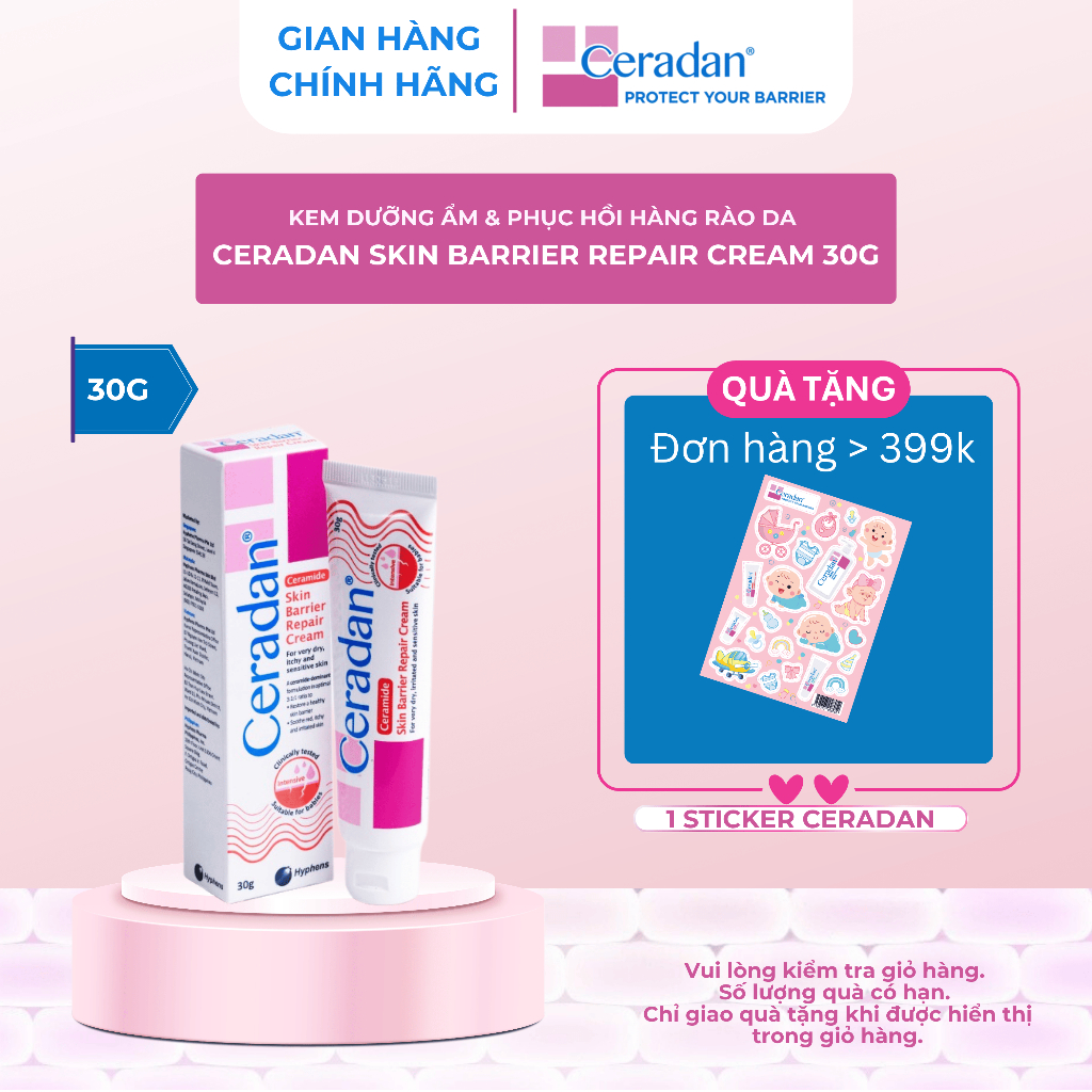 (HSD: Th6/2027) Kem Dưỡng Ẩm Phục Hồi Da Ceradan Skin Barrier Repair Cream Cho Da Khô 30g