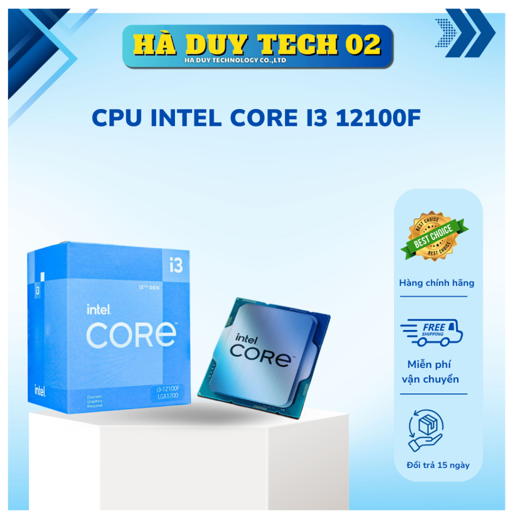 CPU INTEL CORE I3 12100F Tray New - Full VAT - Bảo Hành 36T - Ha Duy Tech