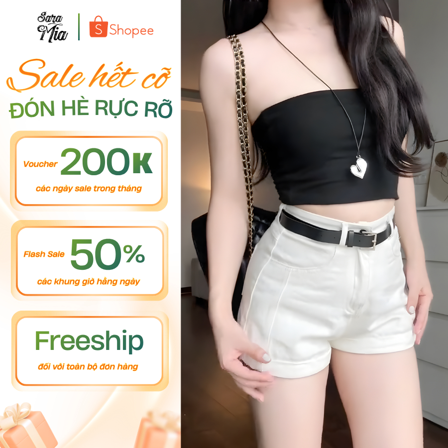 [BST HÈ HOT] Quần Short Jean Nữ SARAMIA, Quần Đùi Nữ Lưng Cao Dáng Chữ A Màu Trắng Đen Xanh Siêu Tôn Dáng S13 | BigBuy360 - bigbuy360.vn