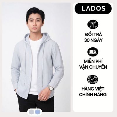 Áo khoác sơ mi Oxford có nón form rộng chống nắng LADOS-8157 chất vải dày dặn, đứng form,phong cách trẻ trung