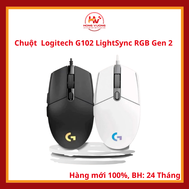 (Full VAT) Chuột Gaming Logitech G102 LightSync RGB Gen 2 - HUB G(Có Dây /USB / DPI 8000) - Bảo hành