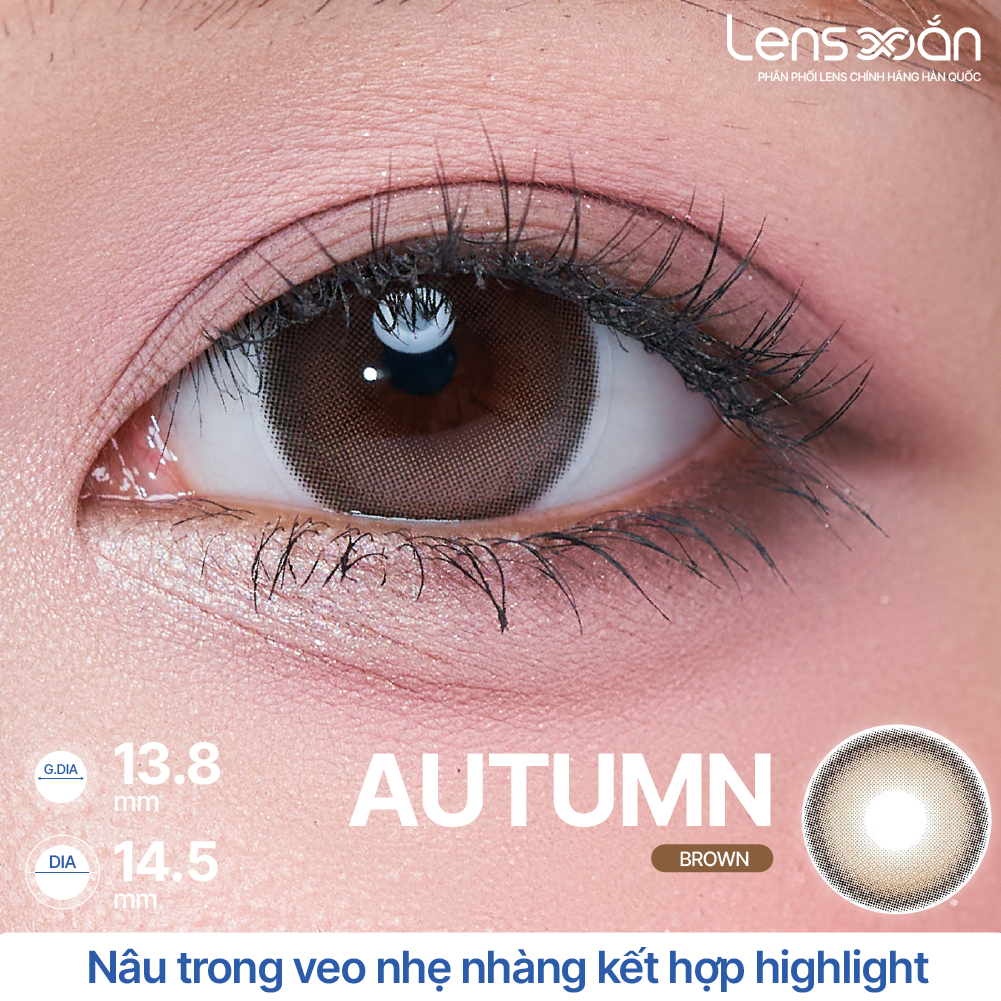 Kính áp tròng cận 6 tháng LENS XOẮN lens nâu tự nhiên trong veo 14.5 giãn tròng B.S.COR AUTUMN BROWN | BigBuy360 - bigbuy360.vn