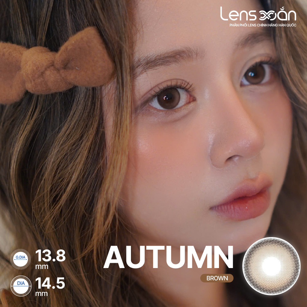 Kính áp tròng cận 6 tháng LENS XOẮN lens nâu tự nhiên trong veo 14.5 giãn tròng B.S.COR AUTUMN BROWN | BigBuy360 - bigbuy360.vn