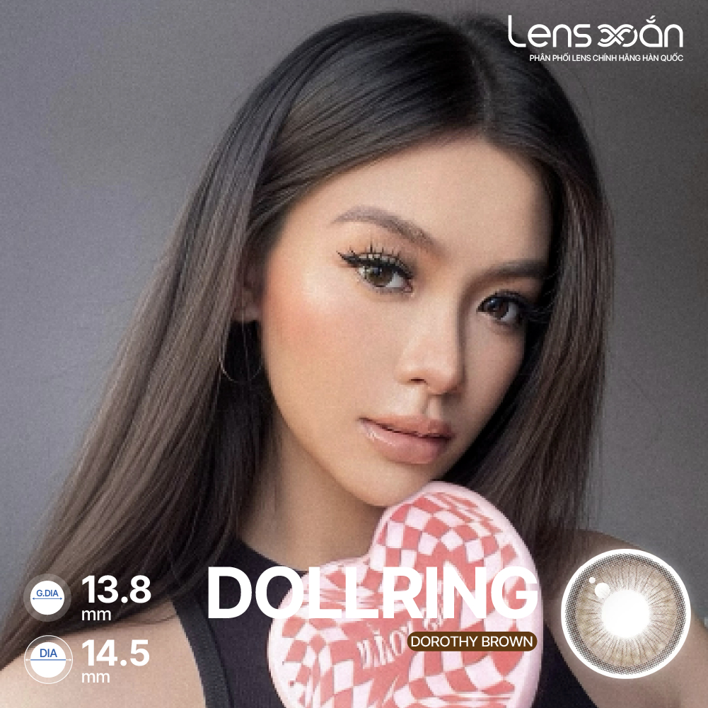 Kính áp tròng cận 6 tháng LENS XOẮN lens nâu tự nhiên giãn tròng 14.5 có viền tròn mắt long lanh EYESM DOROTHY | BigBuy360 - bigbuy360.vn