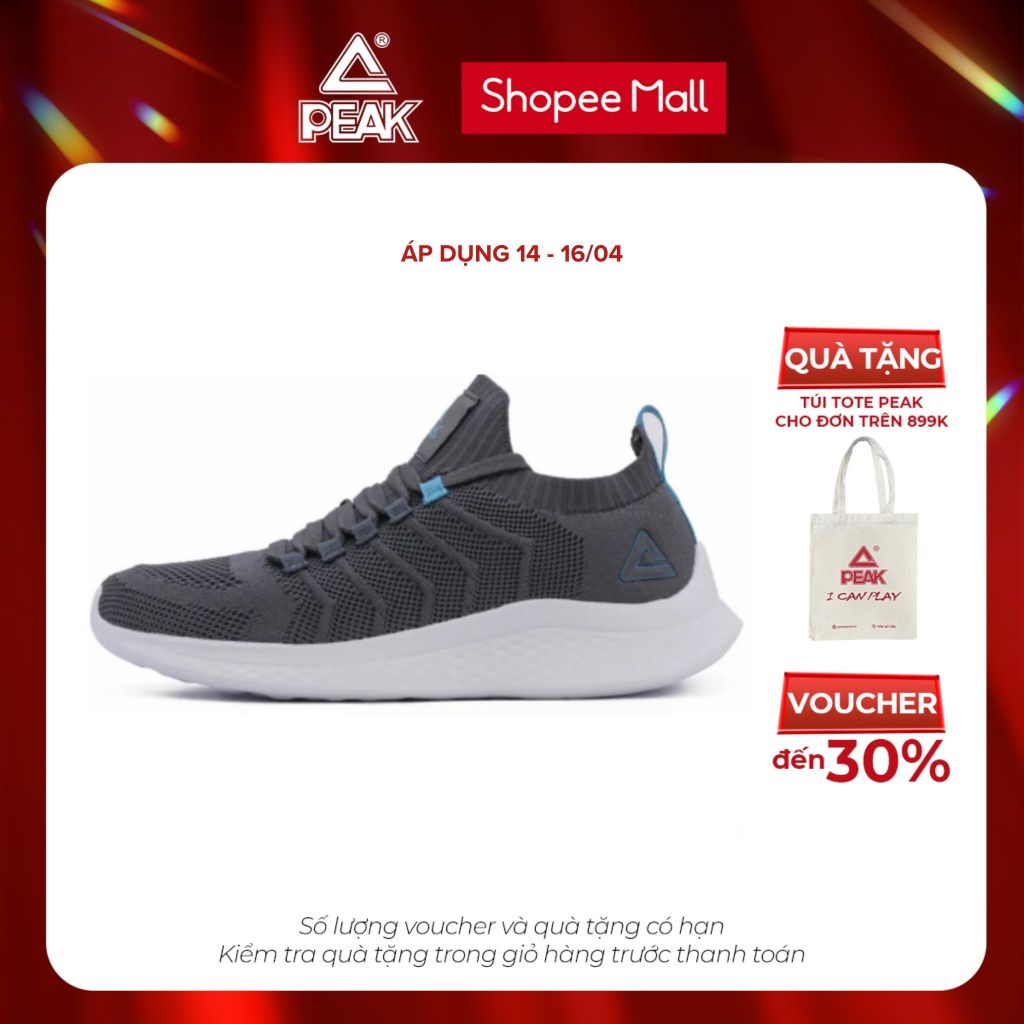 Giày chạy bộ nam thể thao PEAK Running Feather Lite Công nghệ đệm đế EVA siêu nhẹ thoáng khí EW2207H