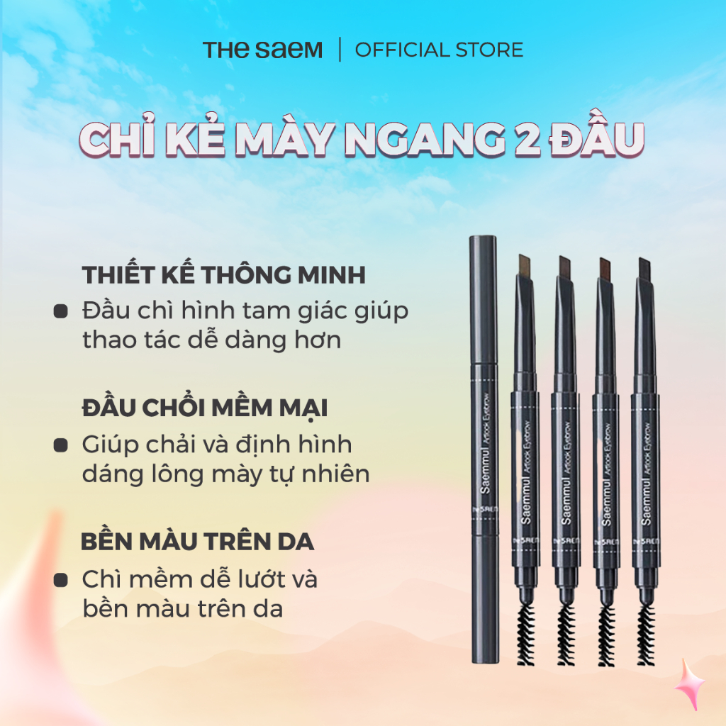 [THE SAEM] Chì Kẻ Mày Ngang 2 Đầu THE SAEM Saemmul Artlook Eyebrow (0.2g)