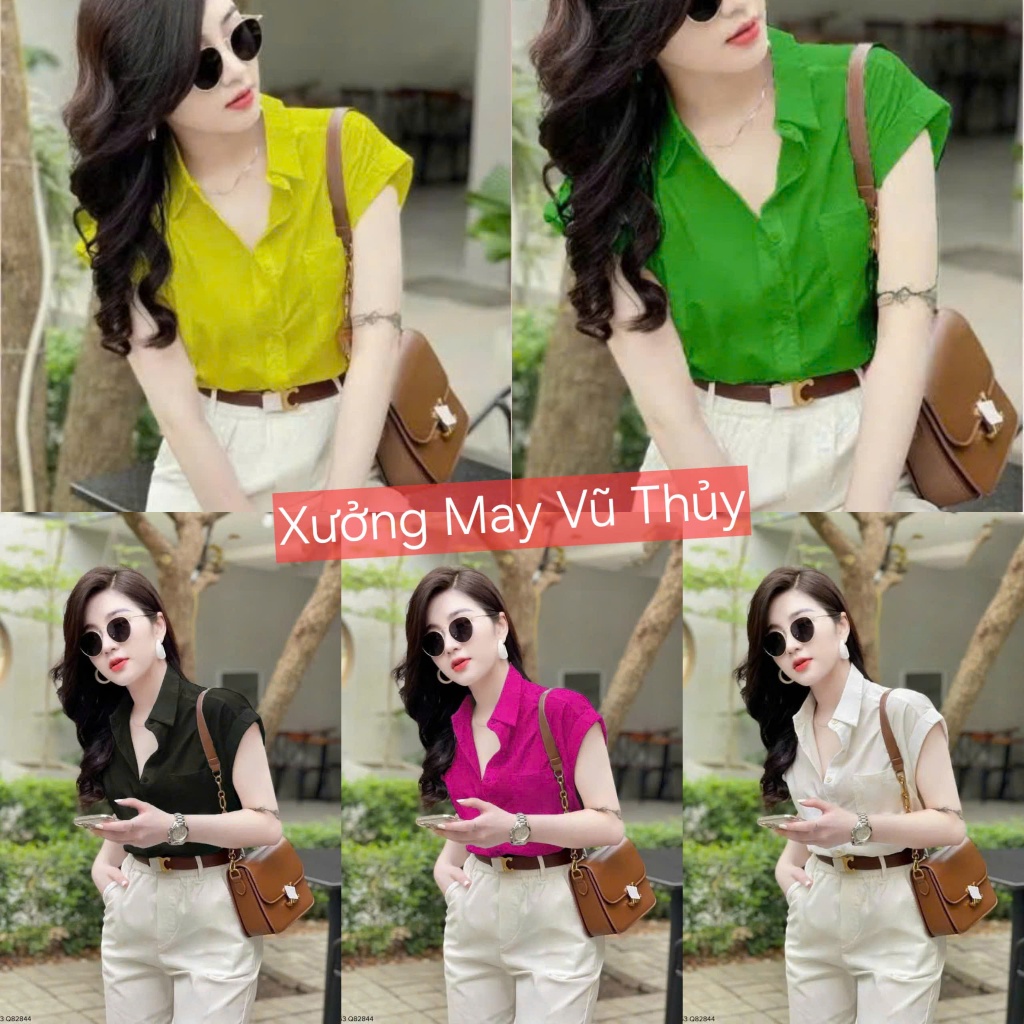 Áo sơ mi nữ tay hến, áo sơ mi công sớ siêu đẹp phong cách thời trang V888