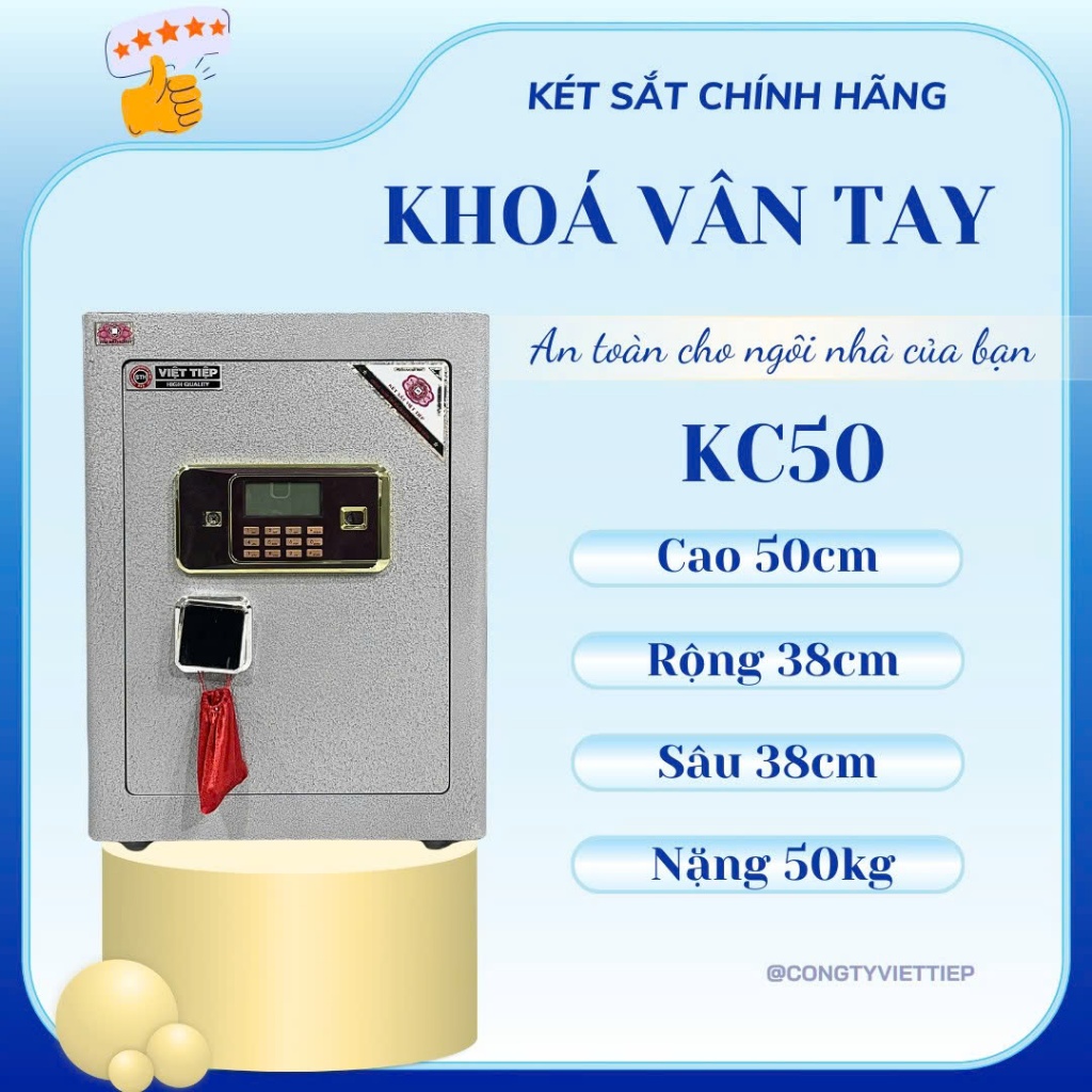Két Sắt Việt Tiệp KC50 Khoá Điện Tử Cánh Thép 7ly 50kg